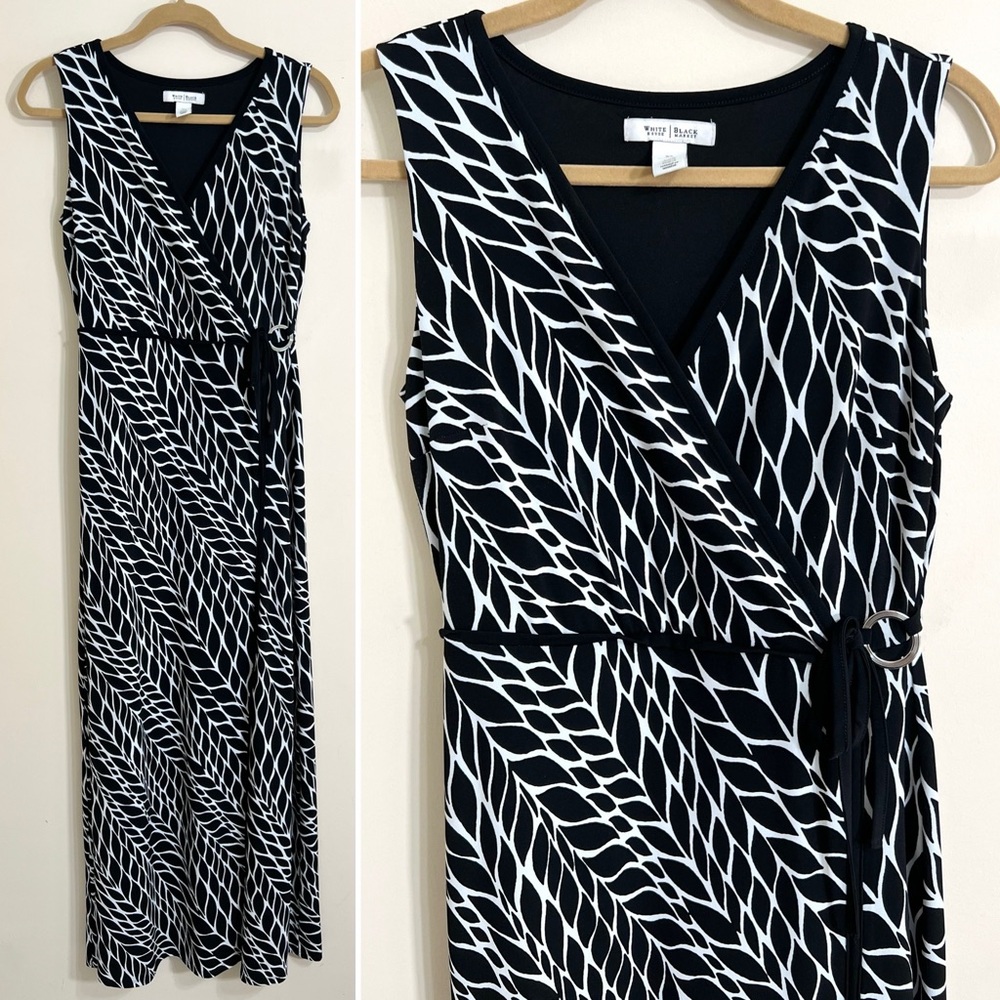 WHITE HOUSE BLACK MARKET Womens Sleeveless Faux Wrap V Neck‎ Maxi Dress XS Chic